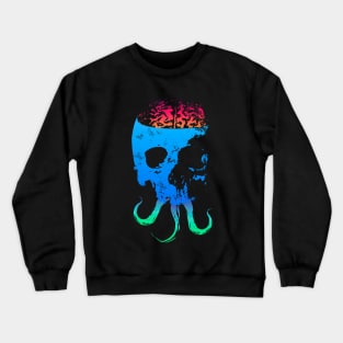 Scary Skull with Brain - Color Version 4 Crewneck Sweatshirt